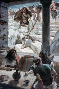 David Returns to Achish art print by James Tissot, vibrant biblical scene.