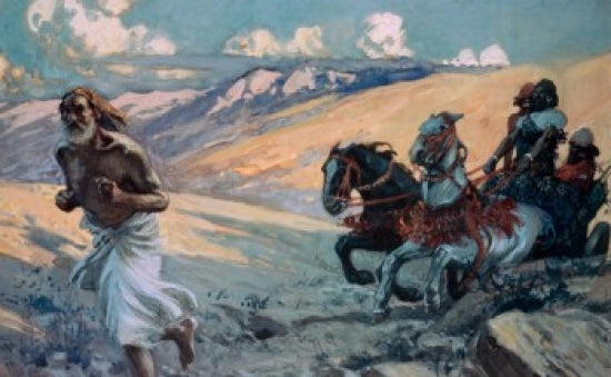 Elijah Runs Before the Chariot of Ahab Poster Print by James Tissot