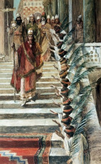 Mordecai's Honor Poster Print by James Tissot, showcasing rich cultural narrative.