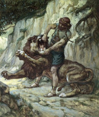 Samson Kills a Young Lion Fine Art Print by James Tissot