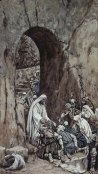 He Laid His Hands Upon the Sick fine art print by James Tissot