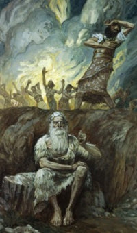 Elijah Bringeth Fire from Heaven poster print by James J. Tissot, featuring divine biblical imagery.