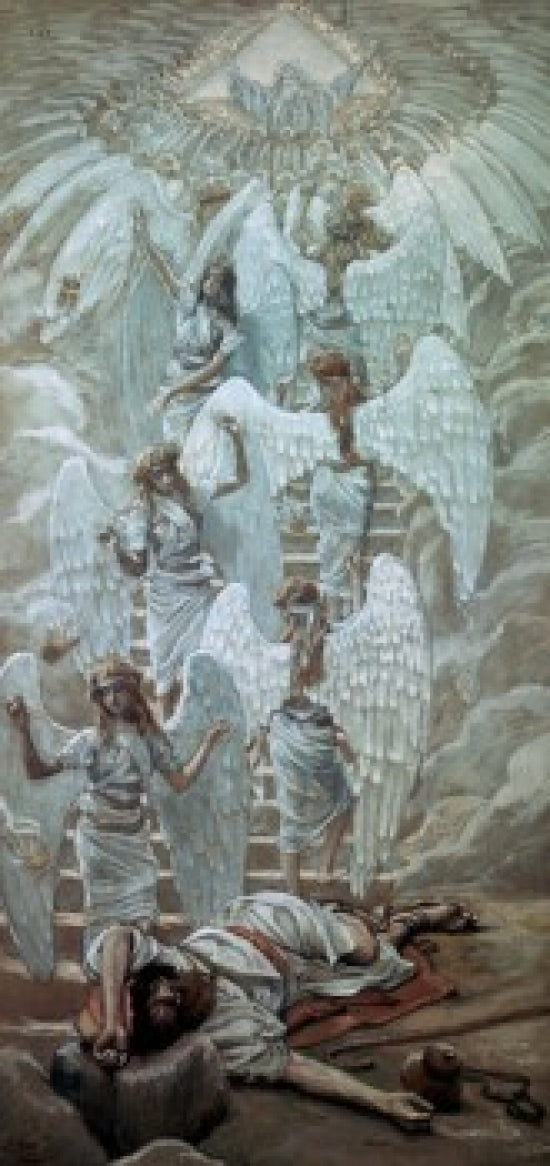 Jacob's Dream Poster Print by James Tissot, vibrant art for home decor.
