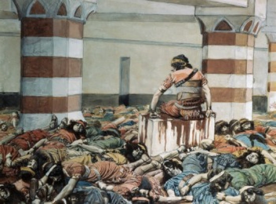Abimelech Slays His Seventy Brethren Poster Print by James Tissot