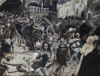 Jesus Led from Caiaphas Poster Print by James Tissot, depicting a biblical scene.