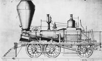 Baldwin Steam Locomotive 1842 Poster Print showcasing vintage railway design.