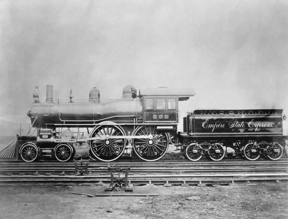Empire State Express No. 999 Poster Print showcasing vintage steam locomotive.