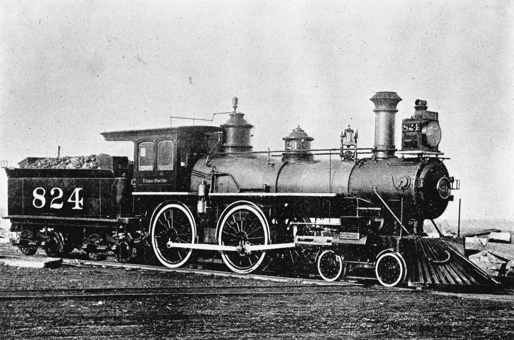 19th Century Locomotive Poster Print showcasing vintage train design.