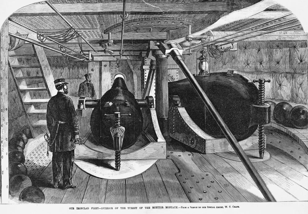 Civil War-Era Warship Poster Print showcasing intricate maritime details.