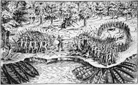 Samuel de Champlain Battles Indians 1609 Poster Print