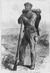 Black Civil War Soldier Poster Print showcasing historical significance.