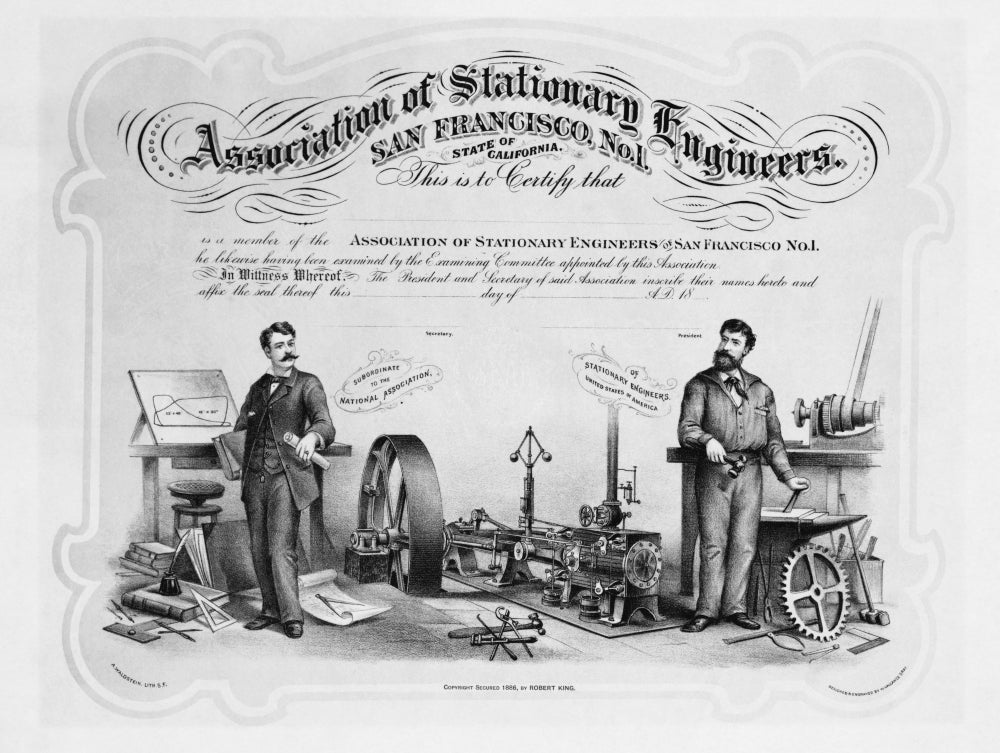 Union Membership Card 1886 Poster Print on premium paper
