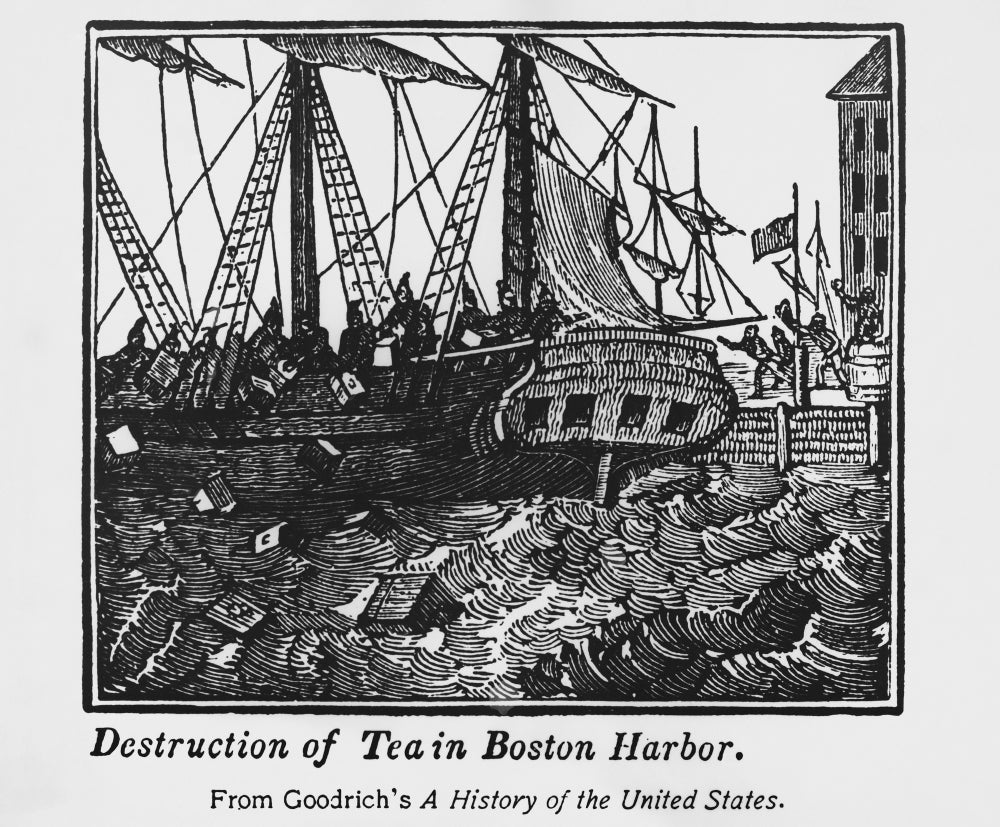 Boston Tea Party 1773 Poster Print showcasing historical event