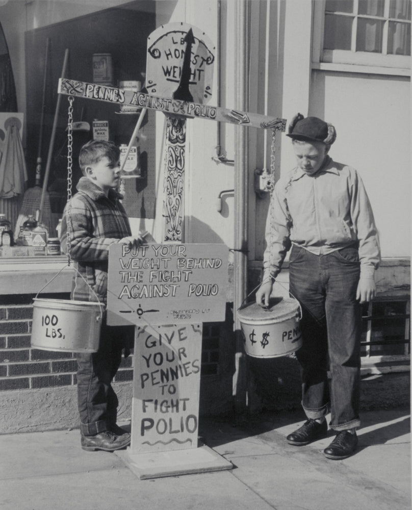 Vintage 1950s 'Give Your Pennies to Fight Polio' poster print