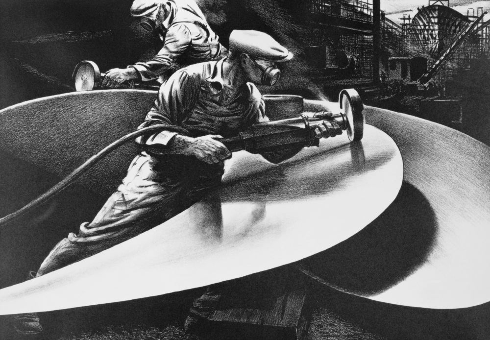 War-Time Aircraft Construction Poster Print showcasing aircraft engineering from 1941.