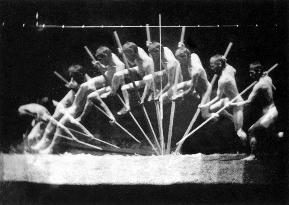 Pole Vault 1885 Poster Print showcasing historical athleticism.