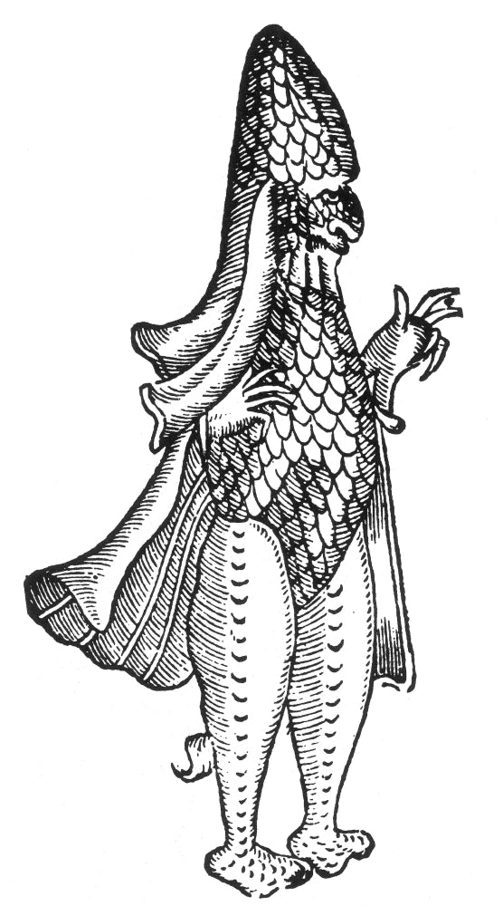 Sea Bishop Legendary Monster poster print featuring a mythical creature from the 16th century.