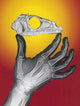Hand and Eoraptor Poster Print showcasing prehistoric life.