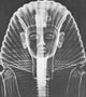 X-ray of an Egyptian Mask Poster Print showcasing ancient artifact details.