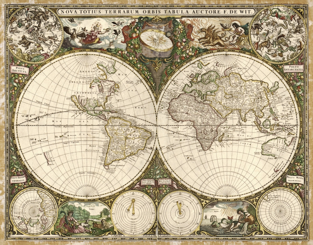 Map of the World 1660 Poster Print by Science Source