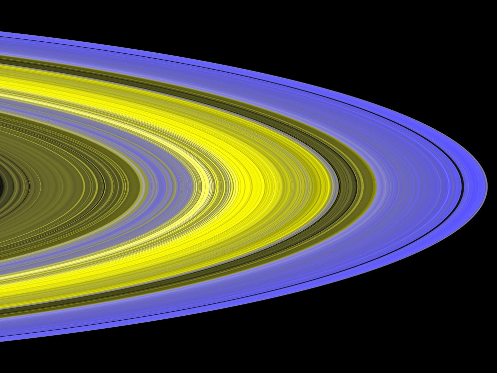 Saturn's rings poster print showcasing the beauty of the planet's rings.