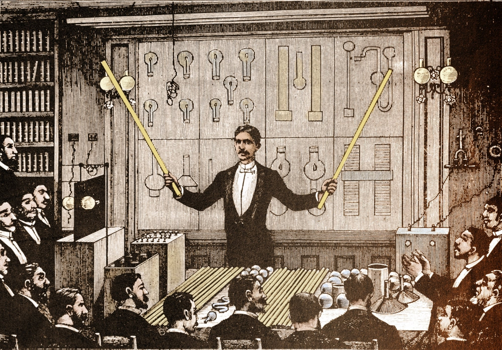 Nikola Tesla Poster Print showcasing the Serbian-American inventor.