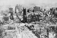 San Francisco After 1906 Earthquake Poster Print showcasing historic urban landscape.