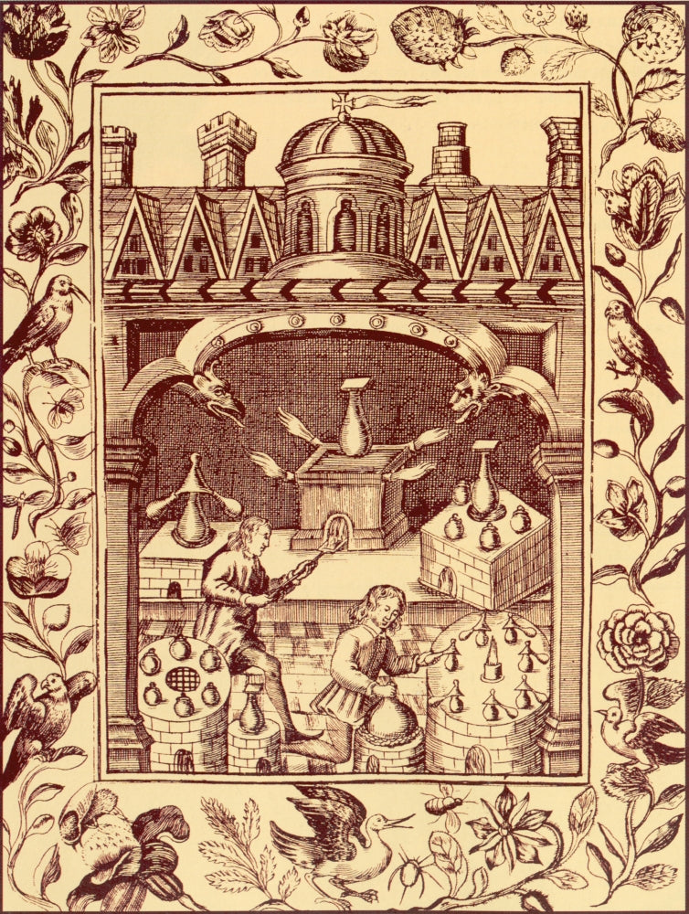 Alchemical Ovens Poster Print showcasing intricate designs of ancient alchemical ovens.