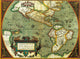 The Americas 1584 historical map poster print, detailed cartography.