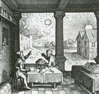 Celestial Sphere and Astrologer Poster Print illustrating astrology and celestial bodies.