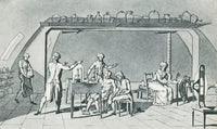 Lavoisier Experimenting Poster Print showcasing scientific experiments.