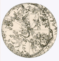 Northern Hemisphere Celestial Globe Poster Print illustrating the night sky and constellations.