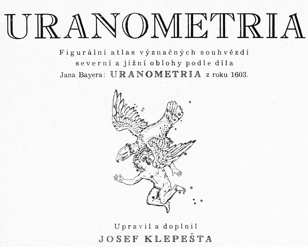Bayer's Uranometria Poster Print showcasing celestial maps.
