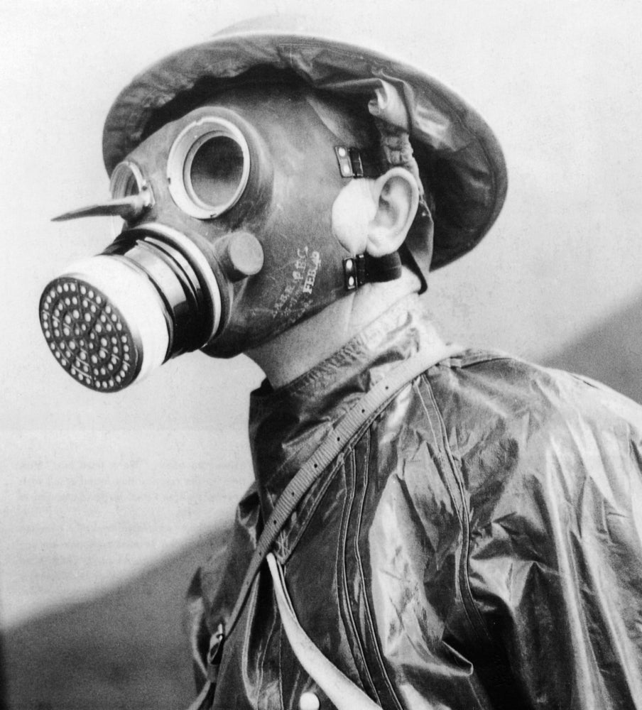 Gas Masks Poster Print showcasing historical significance.