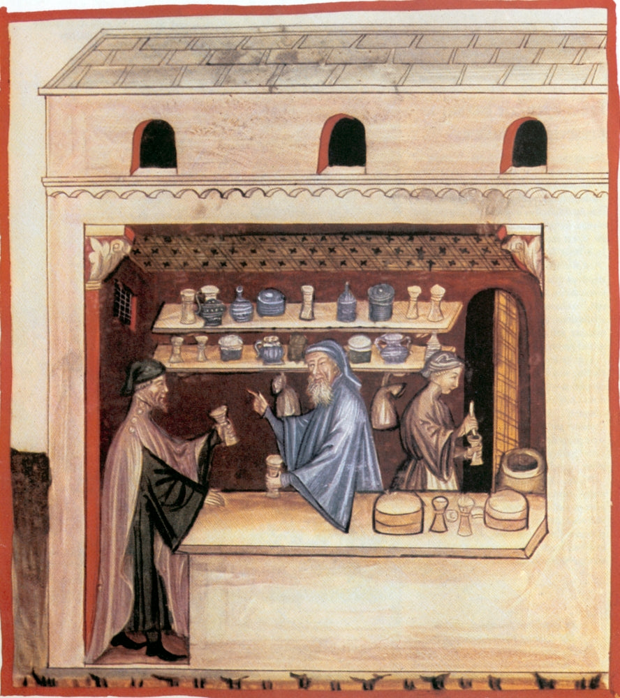 Italian Pharmacy 14th Century Poster Print by Science Source