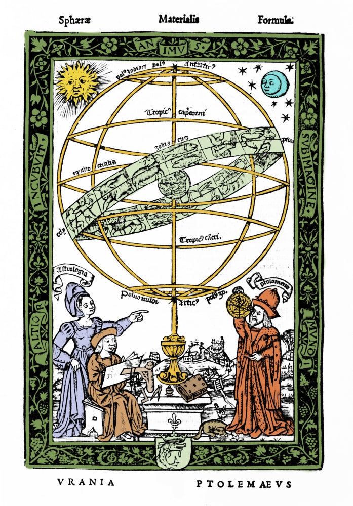 Armillary Sphere 1538 Poster Print showcasing an intricate astronomical design.