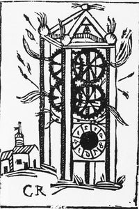 Early Clock Poster Print showcasing intricate clock designs.