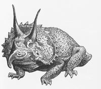 Triceratops Illustration Poster Print showcasing a detailed dinosaur design.