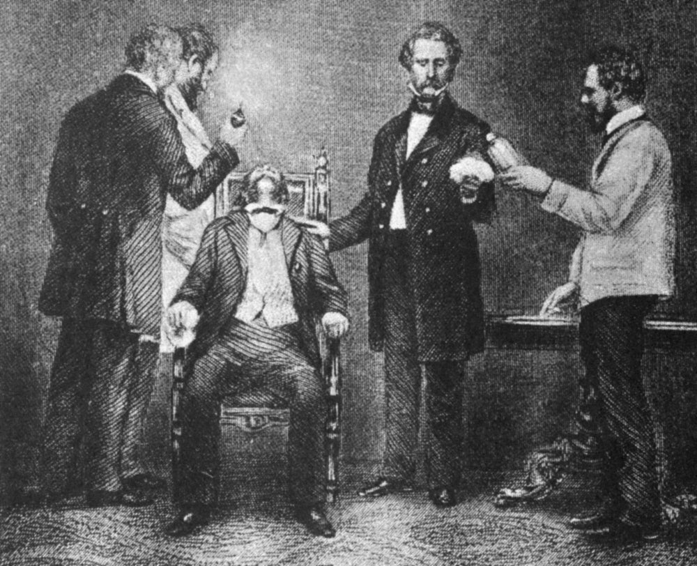 First Use of Surgical Anesthesia 1846 Poster Print depicting a historical medical event.