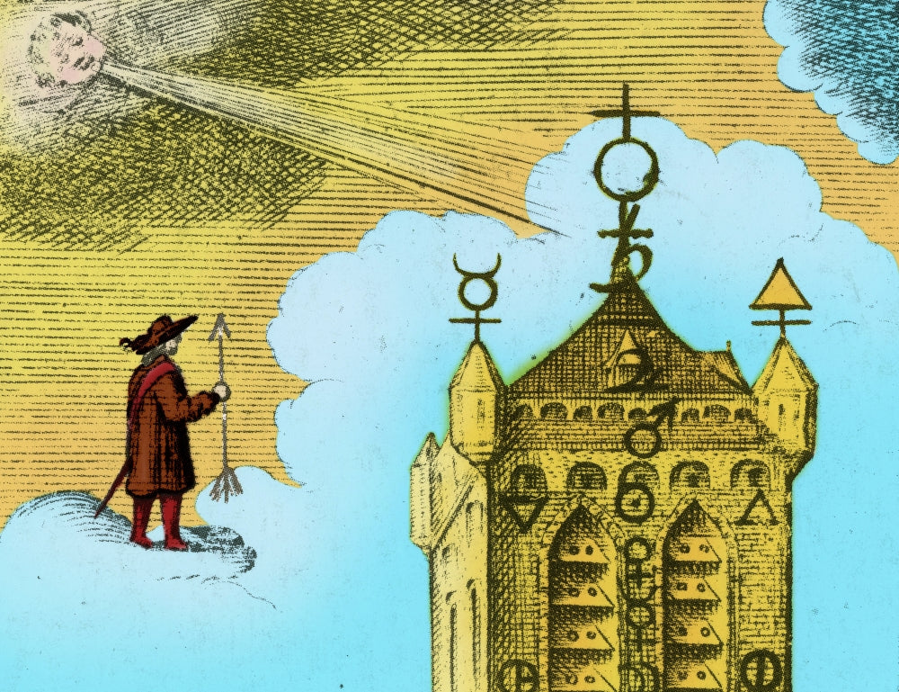 Alchemy Illustration Poster Print showcasing intricate alchemical symbols and designs.