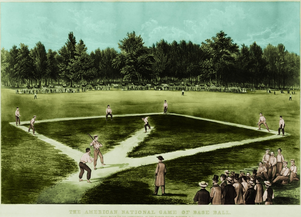 Baseball in 1846 Vintage Poster Print showcasing America's pastime.