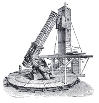 Lassell's Reflecting Telescope Poster Print showcasing the intricate design of a historic telescope.