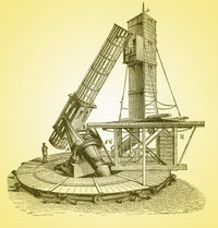 Lassell's Reflecting Telescope Poster Print showcasing intricate telescope design.