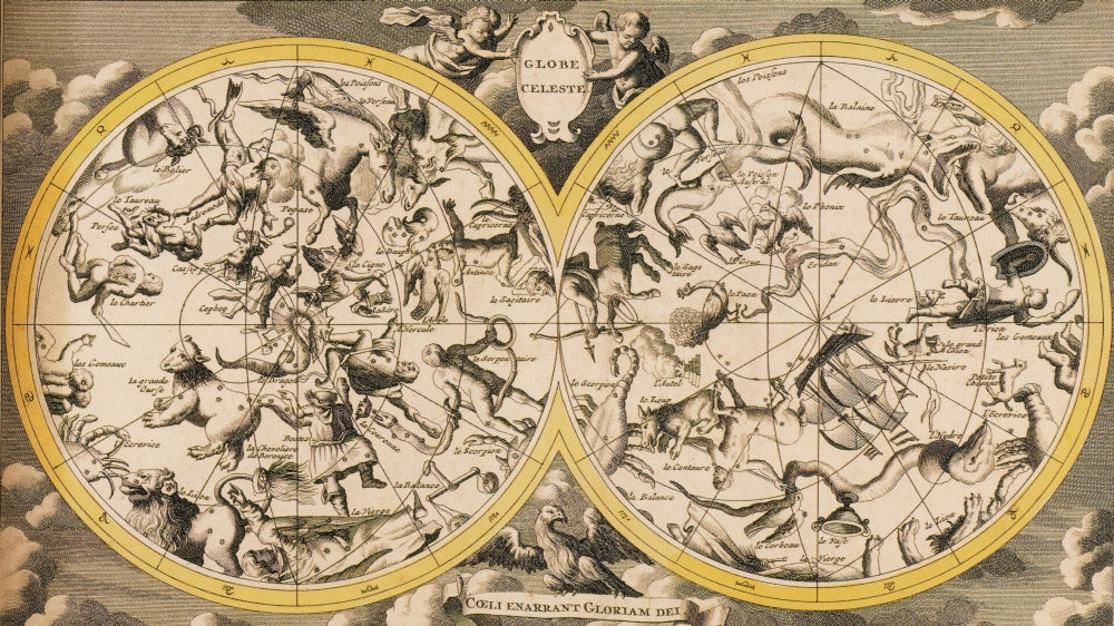 Celestial Globe Poster Print showcasing detailed celestial bodies.