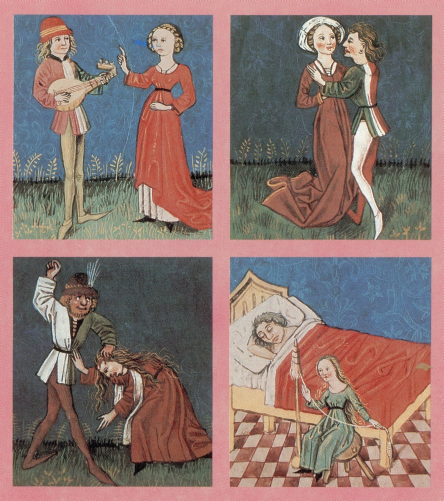 Four Humors Hippocratic Medicine Poster Print showcasing ancient medical illustrations.