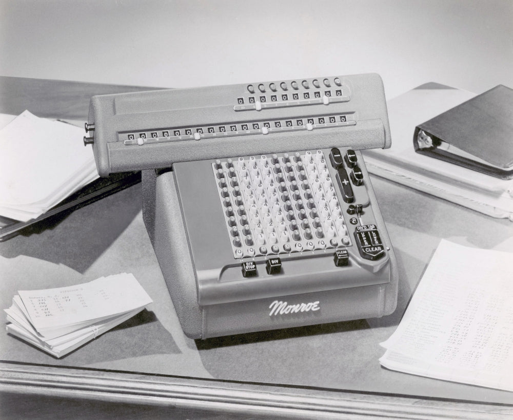 Mechanical Calculator Poster Print showcasing detailed engineering design.