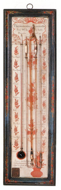18th Century Thermometer-Barometer Poster Print showing intricate vintage design.