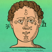 Position of the Planets in the Human Head Poster Print illustration