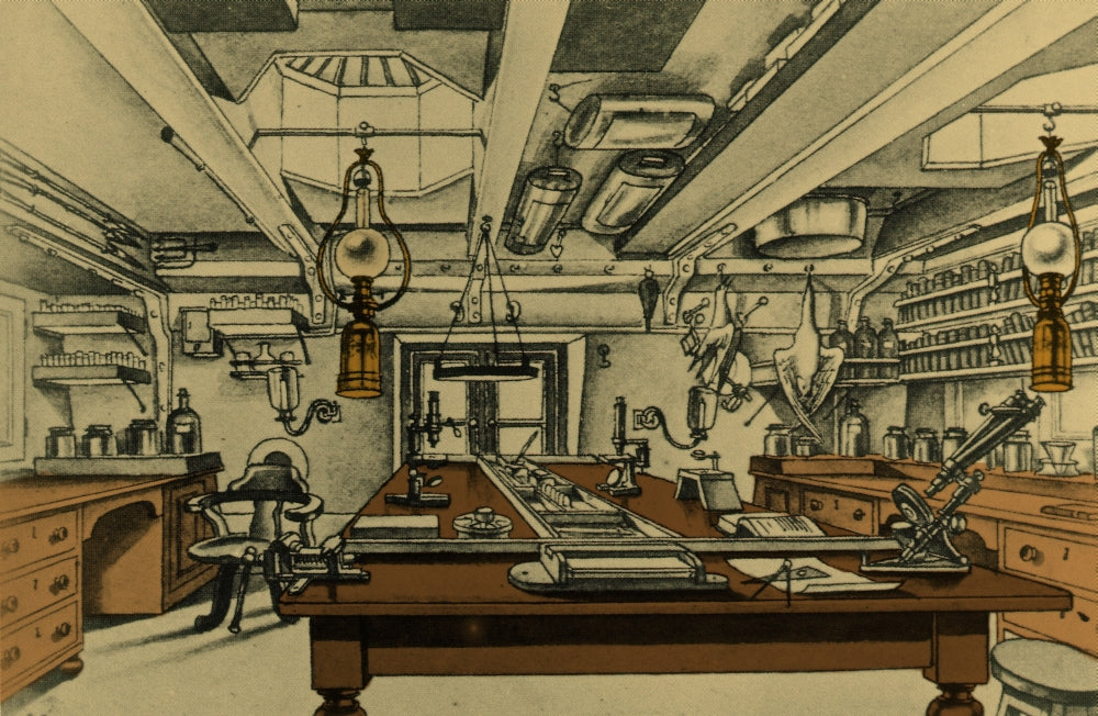 HMS Challenger Science Lab Poster Print showcasing marine exploration