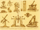 Historical Astronomy Instruments Poster Print showcasing ancient astronomical tools.
